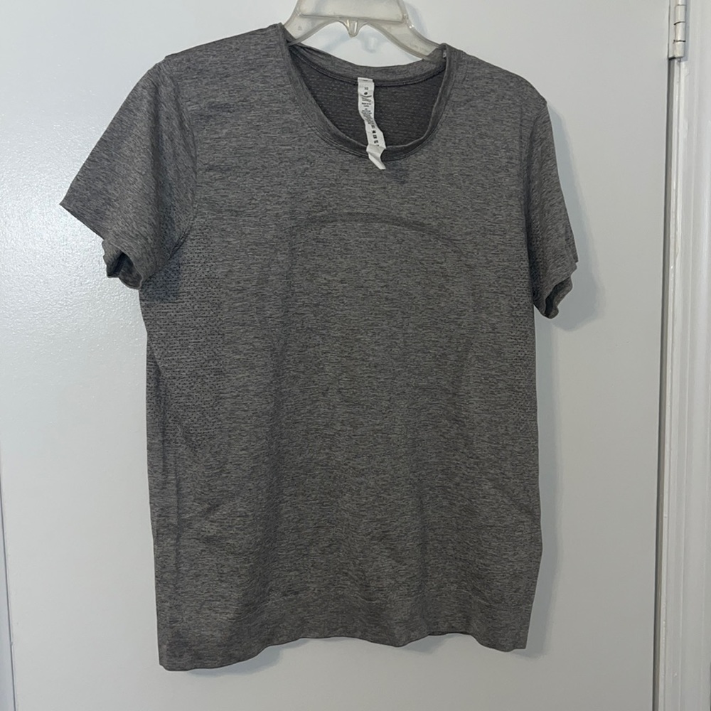 lululemon grey sweat wicking tshirt